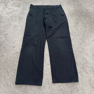 RVCA Americana Chino Pants Mens 31 Black Cotton Straight Flat Front Heavyweight